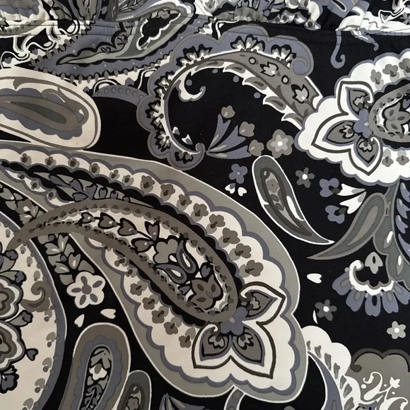 Lands' End Swimsuit Tankini Set  Black /Gray Paisley‎ Size 4 Top 6 Bottom - Picture 4 of 6